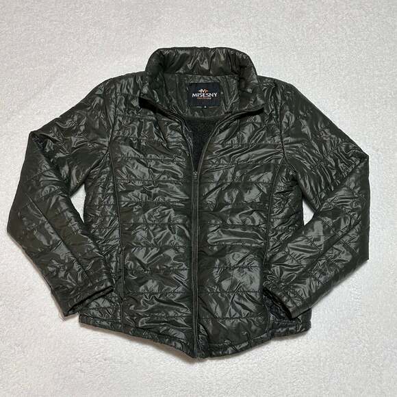 Misesny Couture Green Puffer Jacket - Size G (L)- Cozy Winter Outerwear - Picture 9 of 9
